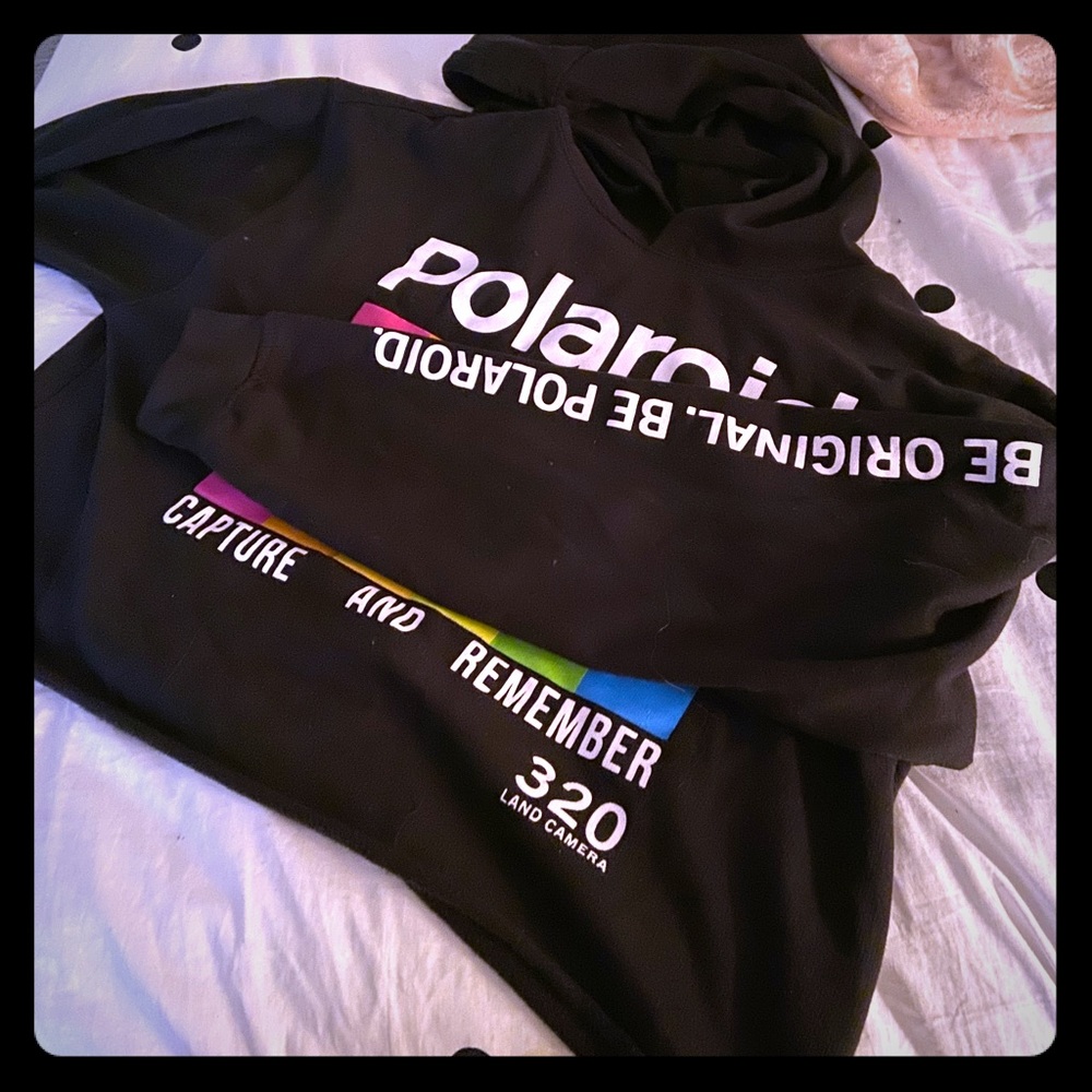 Polaroid cropped hoodie